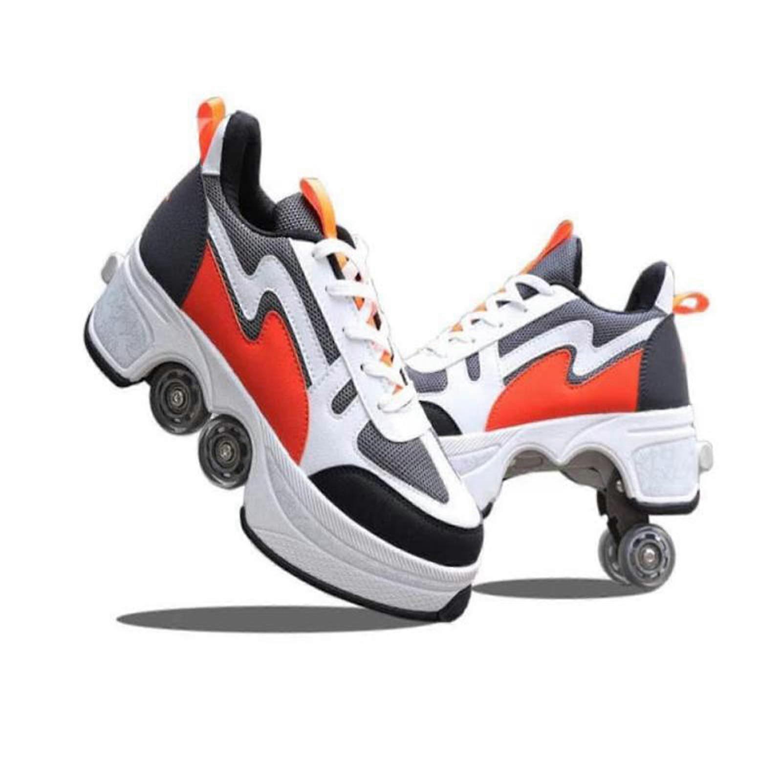 EUR35 Adjustable Quad Roller Skates, 2-in-1 Multi-Purpose Shoes for Kids and Adults, Comfortable and Durable Design