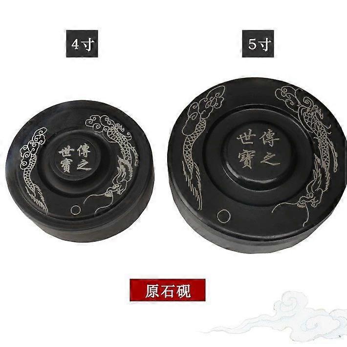 Ink Well Portable 5 - Inch Traditional Chinese Calligraphy Inkstone For Beginners Ink Slab With Circle Prevent Dry For Writing And Drawing