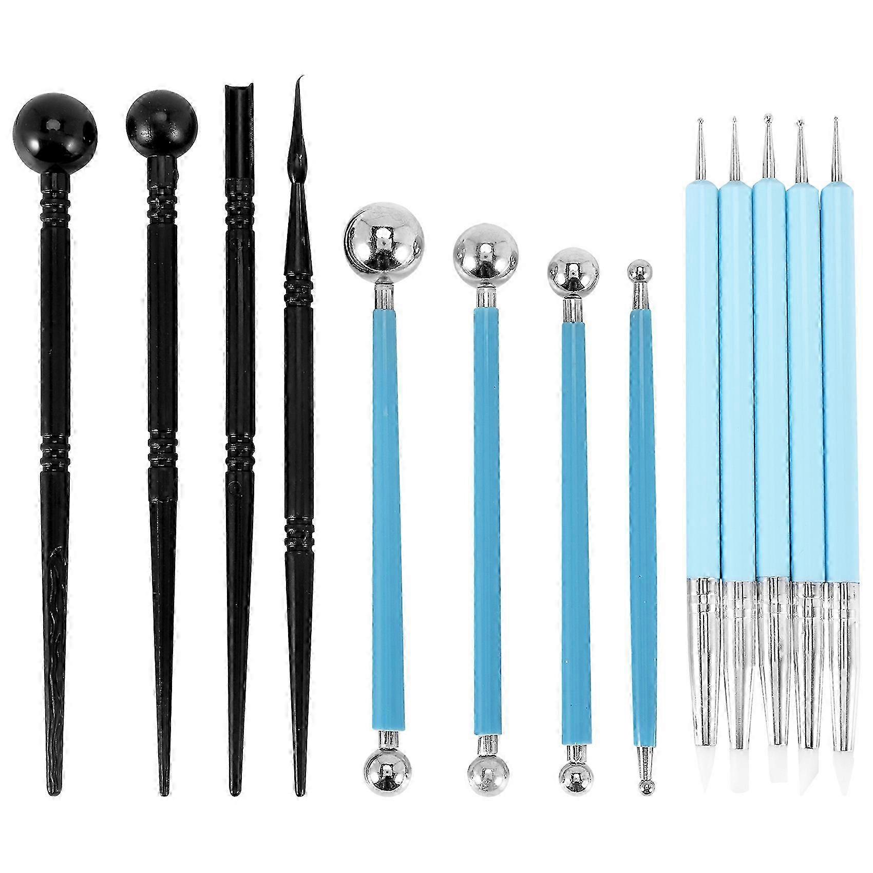 13pcs Polymer Modeling Clay Sculpting Tools with Dotting Pen, Silicone Tips, Ball Stylus, Pottery Tools