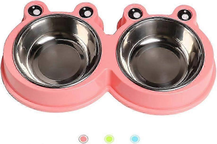 Double Cat and Dog Bowl - Red