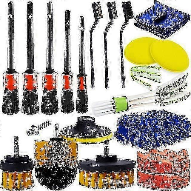 車、ガラス、タイヤのクリーニング用 20 ピース電動スクラバードリルブラシセット