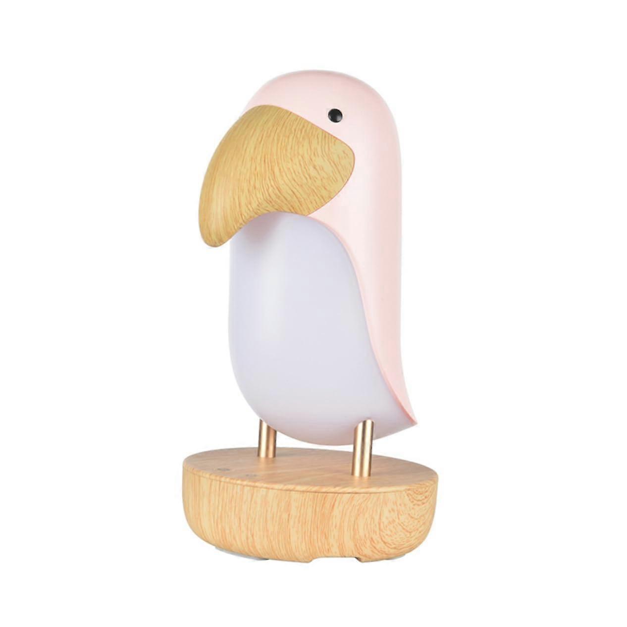 Mumubi Night Light Speaker Bird Desk Lamp Dimmable Lamp Bird Lamp Speaker Night Lamp Creative Bedside Lamp Bird Table Lamp Pink Wood