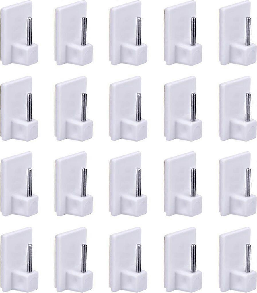 20x curtain hooks, sticky hooks, self-adhesive hooks, white, suitable for curtain rods, display rods, curtain brackets