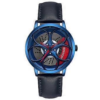 SANDA 1070 3D Roda Oca Dial Relógio Cinto de Couro