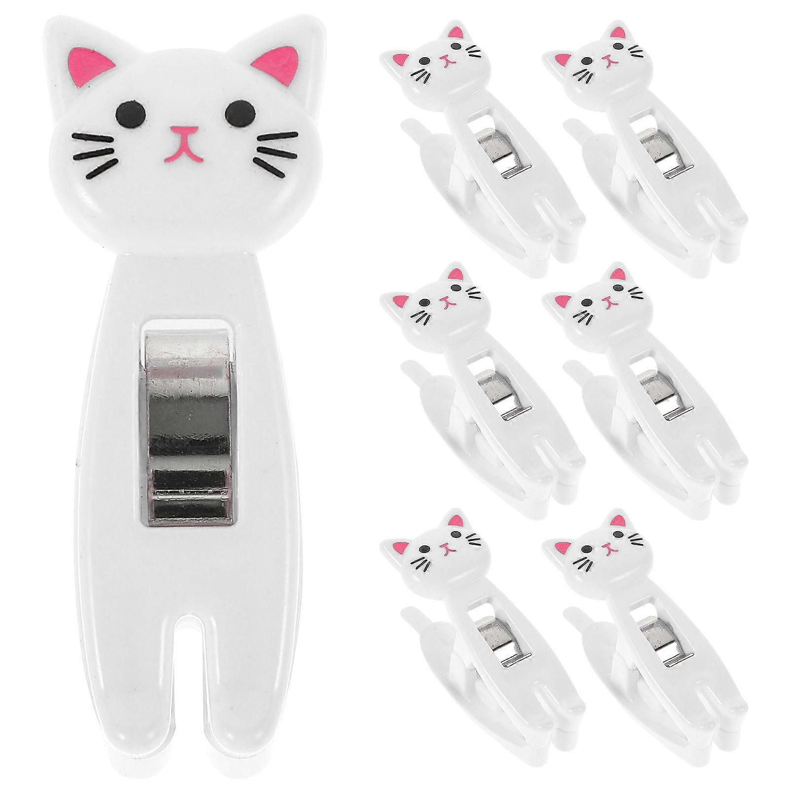 Small Clips Multi-Function Clothespin Home Use 4.50X2.50X1.60CM White Iron 6Pcs
