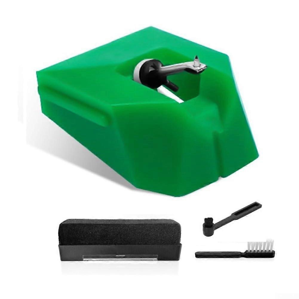 Record player needle compatible with models  essential cleaning tool included in the set'