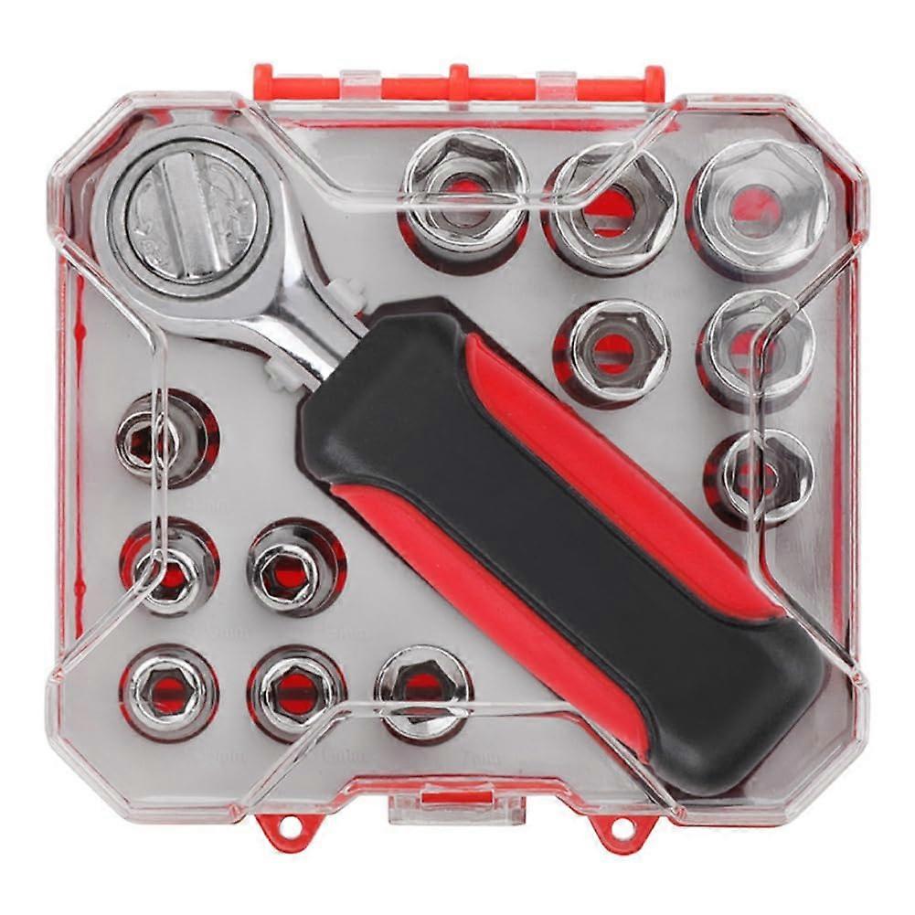 13Piece Socket Combination Set, Ratchet Socket Wrench, Auto Tool Kit