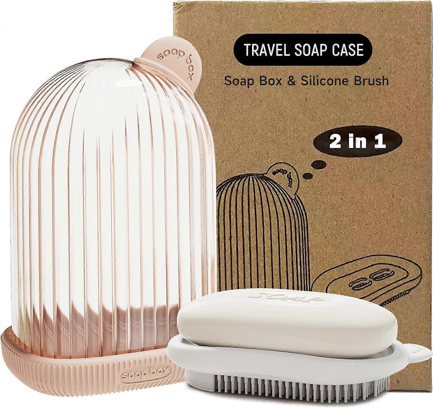 ZENGO Travel Soap Case, Leakproof Soap Container with Lid, Portable Bar Soap Holder for Traveling, Soap Dishes Pink