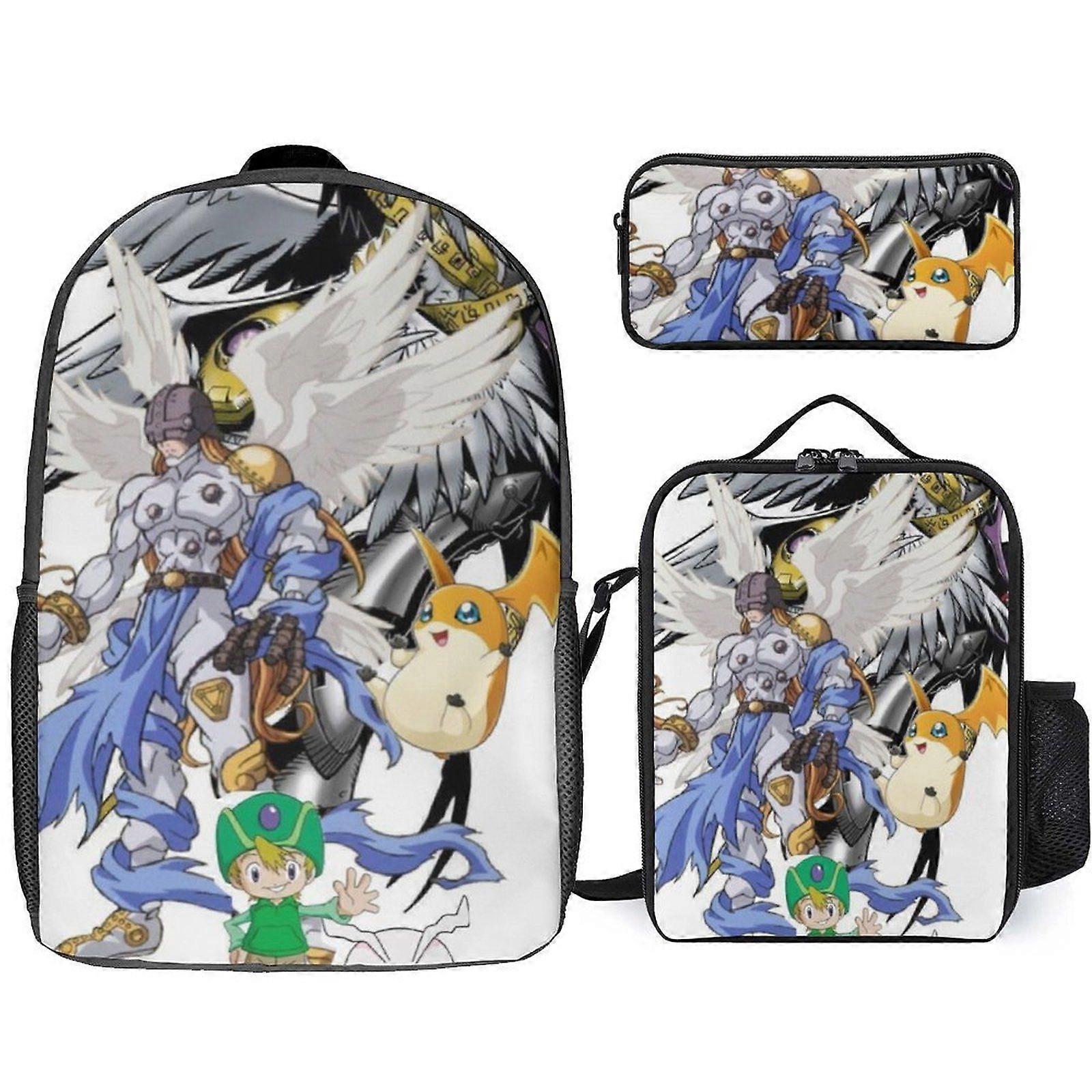 i6074 Digimon Backpack School Adventurer Set Three Piece Excursion