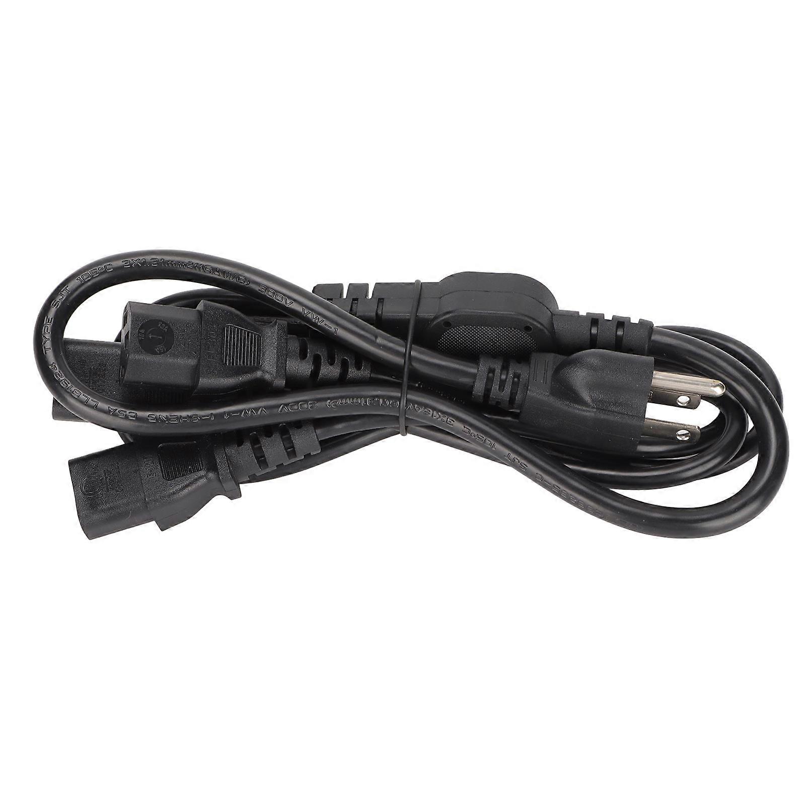 1 to 3 Outlet Power Splitter Cord 5 15P to 3 IEC320 C13 Connectors Fireproof 3 Way Plug Adapter Cable for PC Monitor