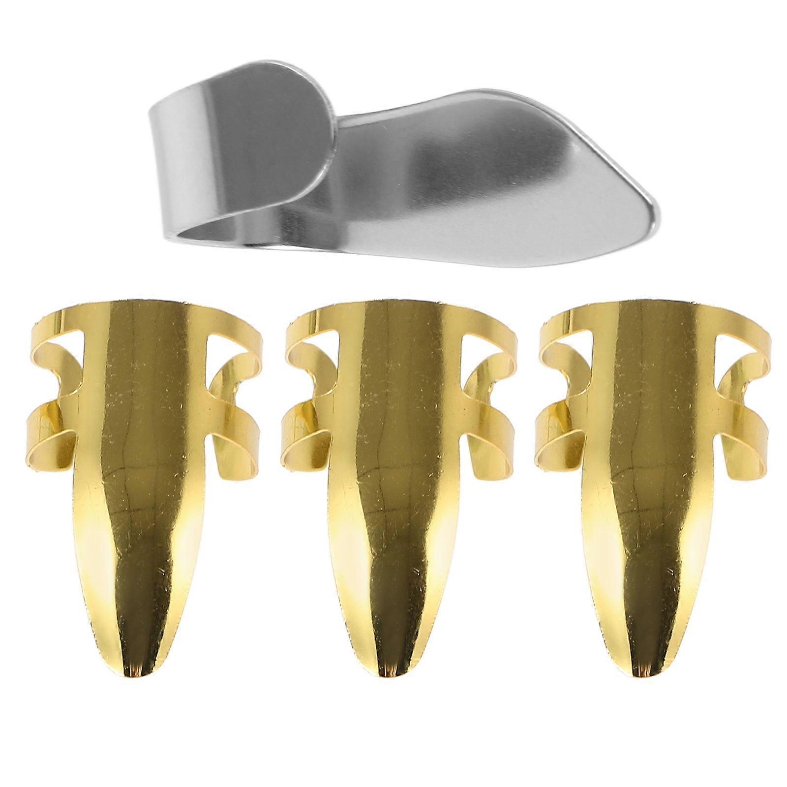 1 Set Adjustable Finger Picks Thumb Plectrums for Banjo Finger Pick