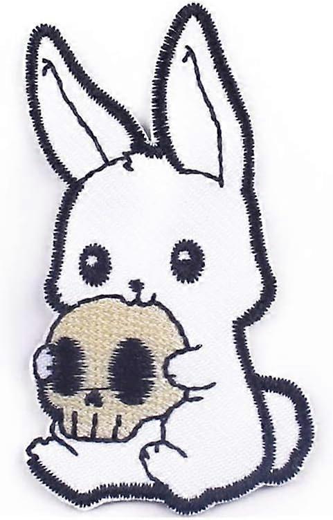 10Pcs Rabbit  Skull Embroidered Iron On/Sew On Patch Goth Rock