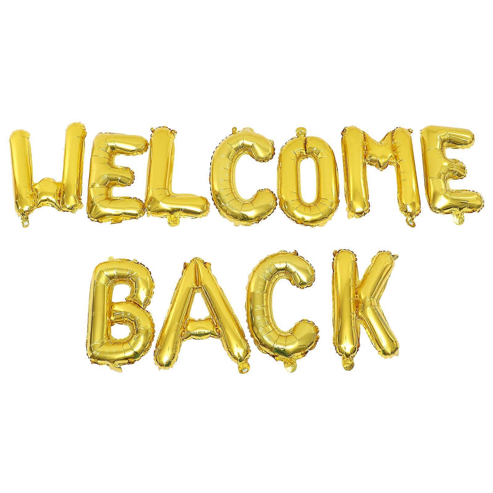 Back To School Foil Balloons Rectangular Letters Golden 46X40CM Celebration 1Set