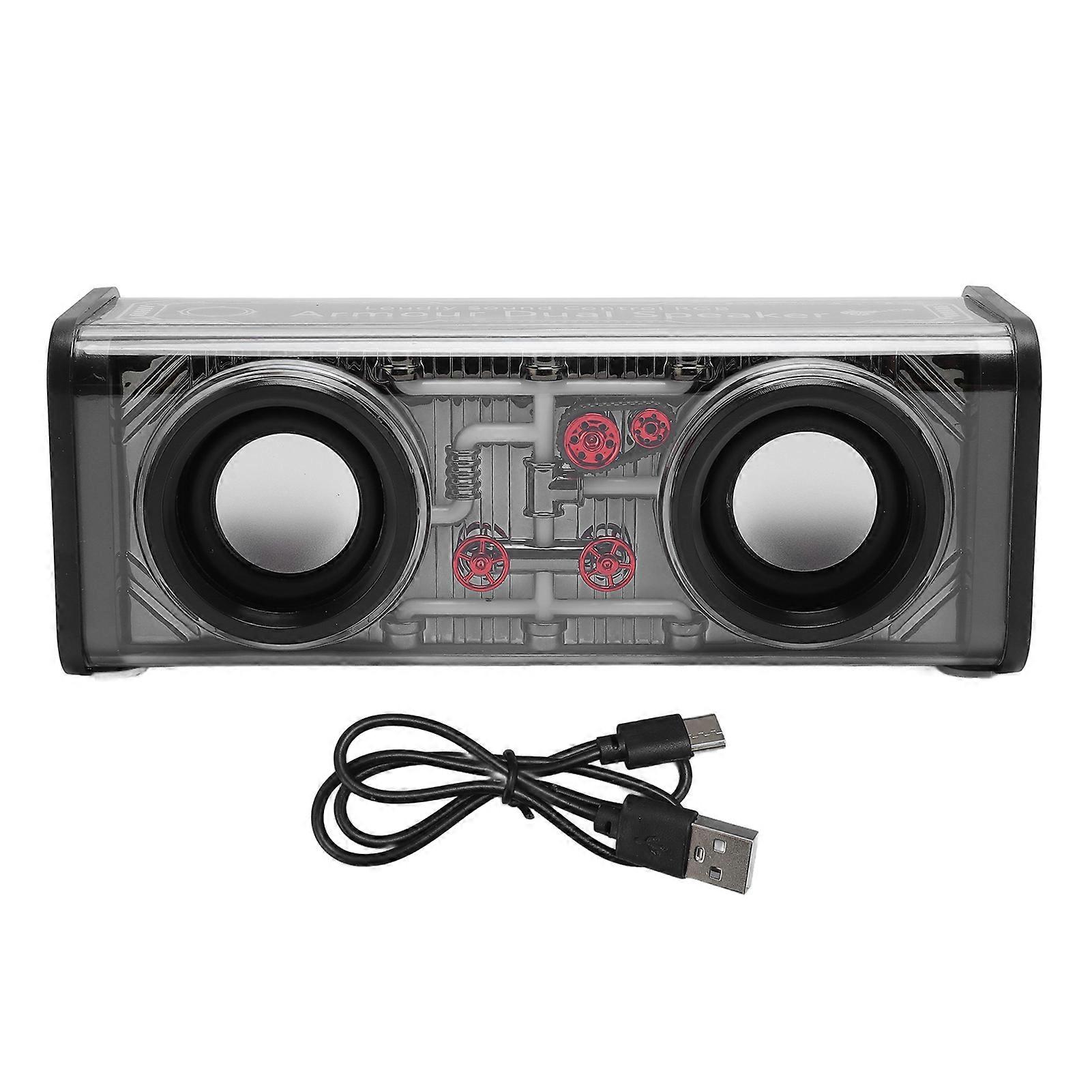 Black Bluetooth 5.3 Speaker with Colorful Lights and Dual Subwoofers for Home & Party