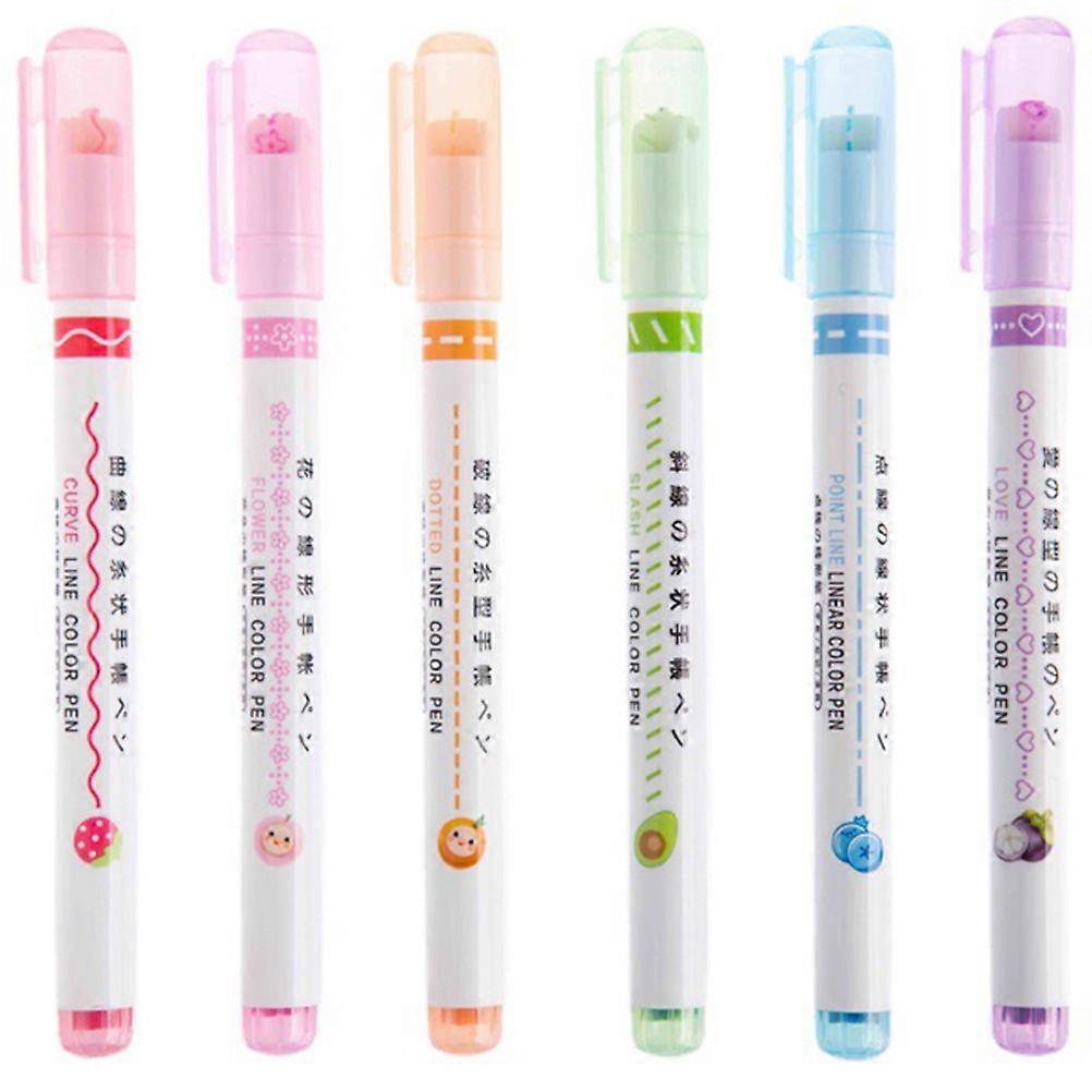 Aesthetic Highlighter Pens Set Curved Roller Tip Markers for Journals, Planners, Office & School Use Fluorescent Colors for Note Taking &