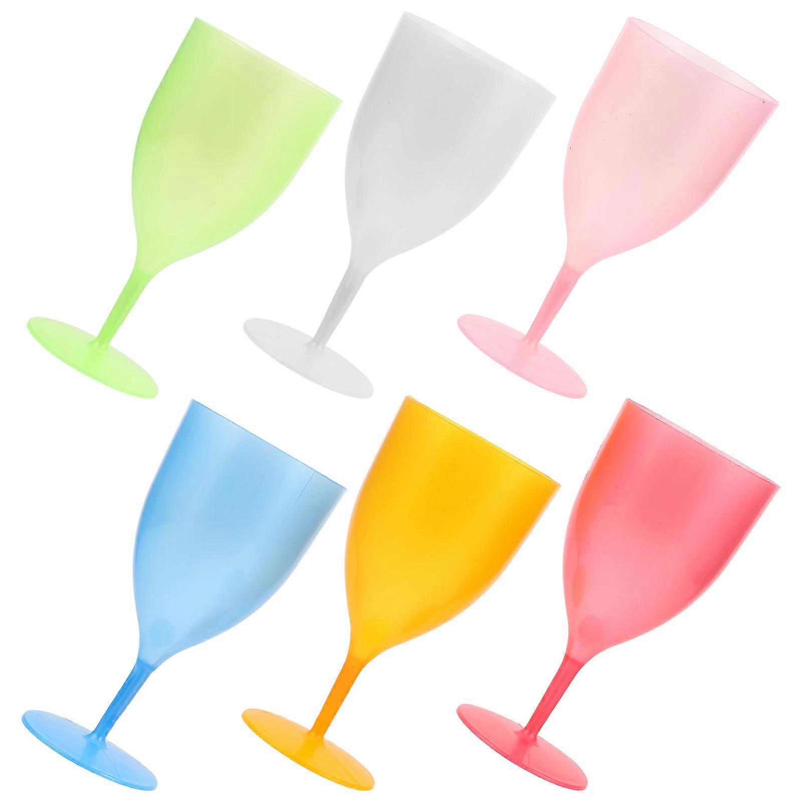 Stemmed Water Glasses Wine Goblets High Stem Design for Easter Celebrations Unbreakable Stackable 6Pcs