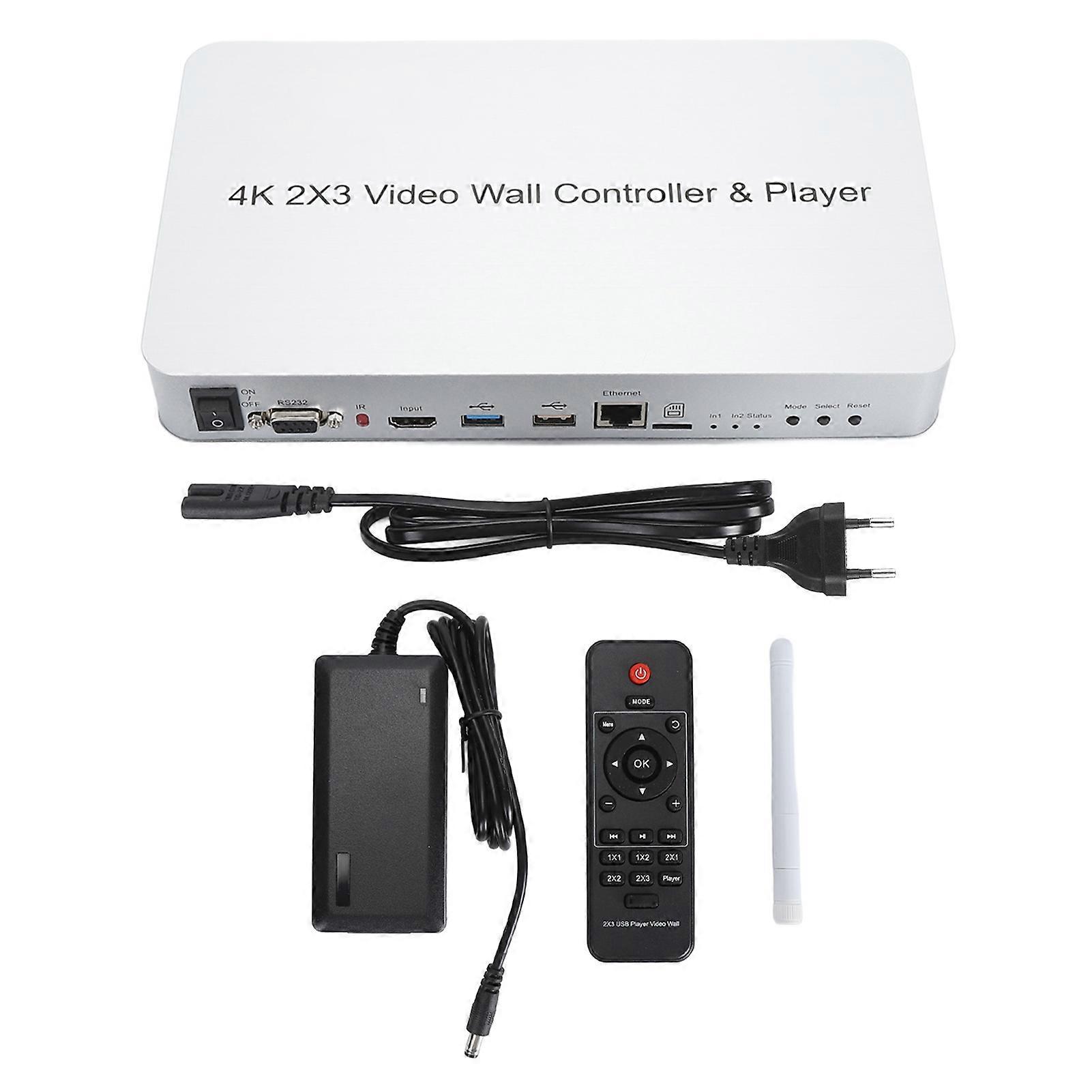 Professional 4K 30Hz Video Wall Controller with 2x3 Display, HD Multimedia Interface, EU Plug