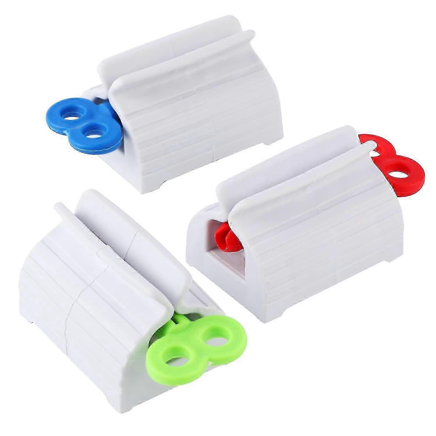 3 Pcs Toothpaste Squeezer, Plastic Rolling Tube Toothpaste Dispenser Rotate Toothpaste Seat Holder Stand Toothpaste