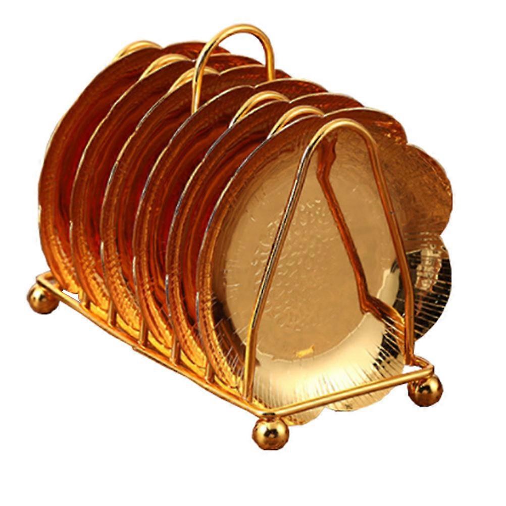 Golden Fruit Plate Special Parties Rectangular Iron Dish Organizer 13.5X7.5CM Storage 1Set