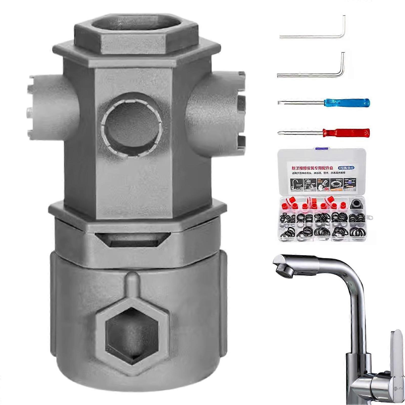 Faucet Wrench, 16In1 MultiFunction Tool Set For Faucet Installation And UnderSink Plumbing, Universal Fit