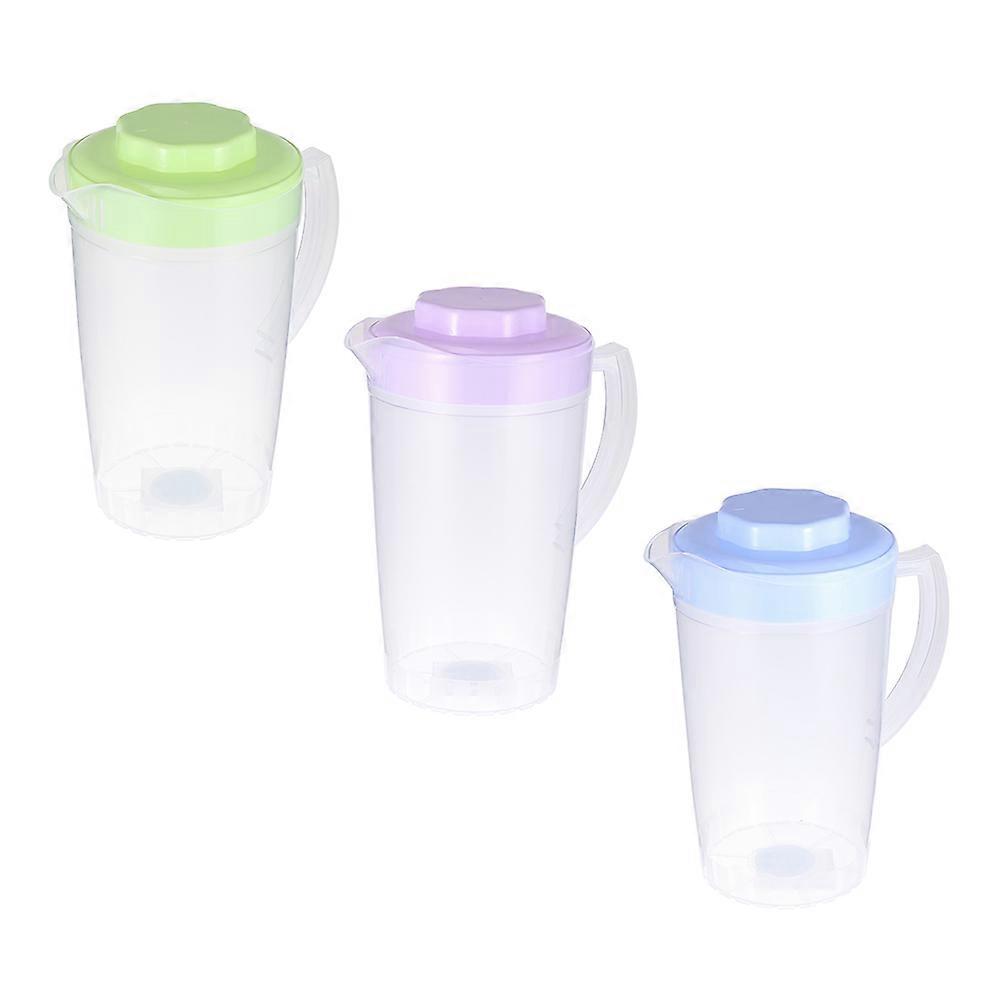Water Carafe Pitcher Beverage Jug 2L Milk Container Ergonomic Design 3Pcs