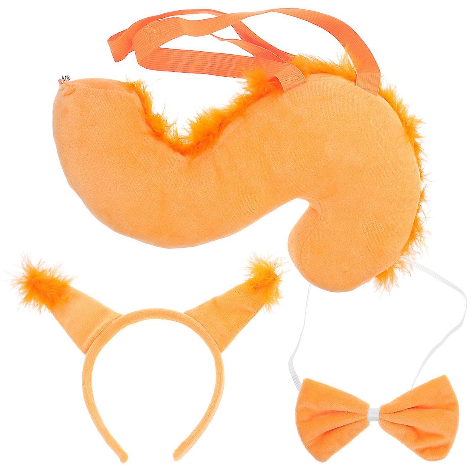 Cute Squirrel Ear Headband Set with Bowtie for Decoration 1Set