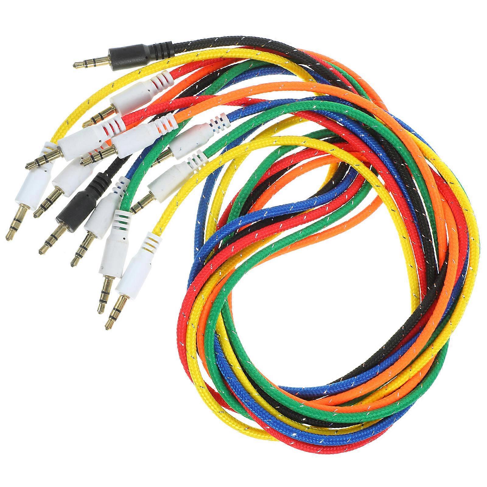 5pcs Male to Male Audio Cable for Car Speakers – Durable, High Clarity Sound for Phones, Earphones and More Easy Connectivity