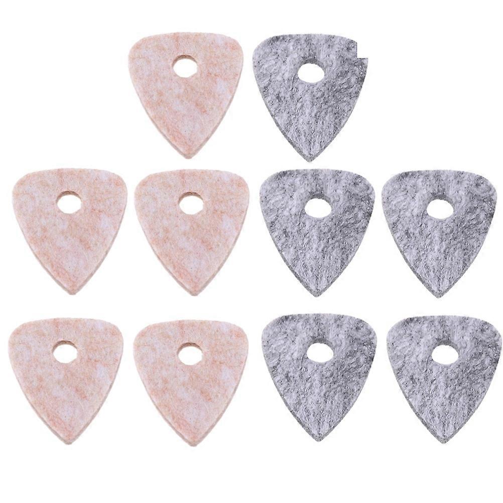 Guitar Plectrums Nylon String Compatibility Felt Style Durability Grey Cream 10Pcs