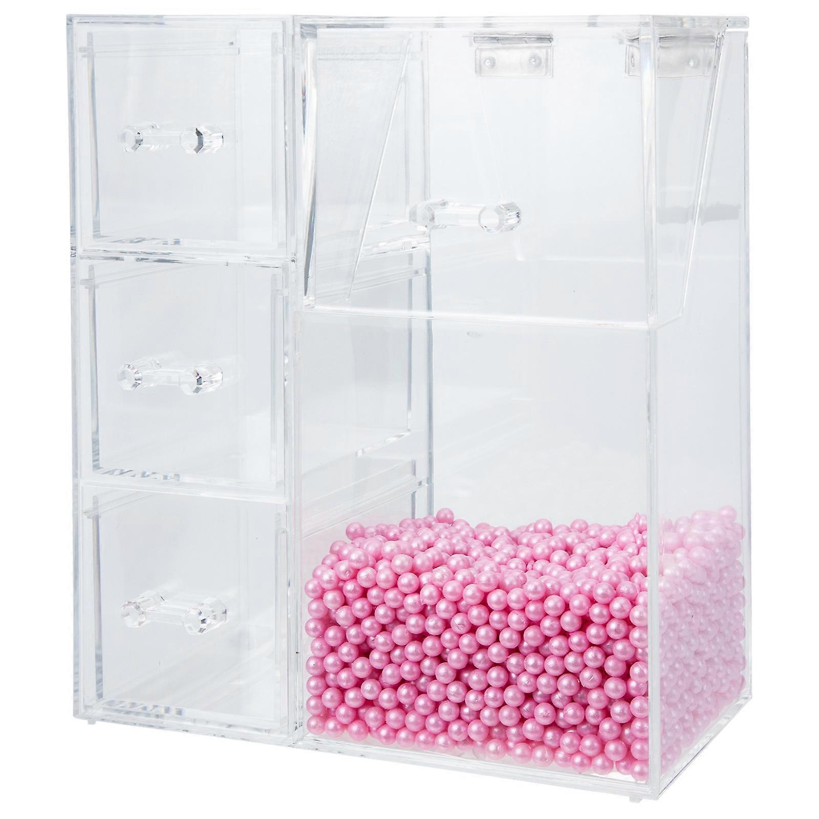 Multi Functional Makeup Brush Organizer Dust Proof Storage For Cosmetic Tools Pink Color 1Set