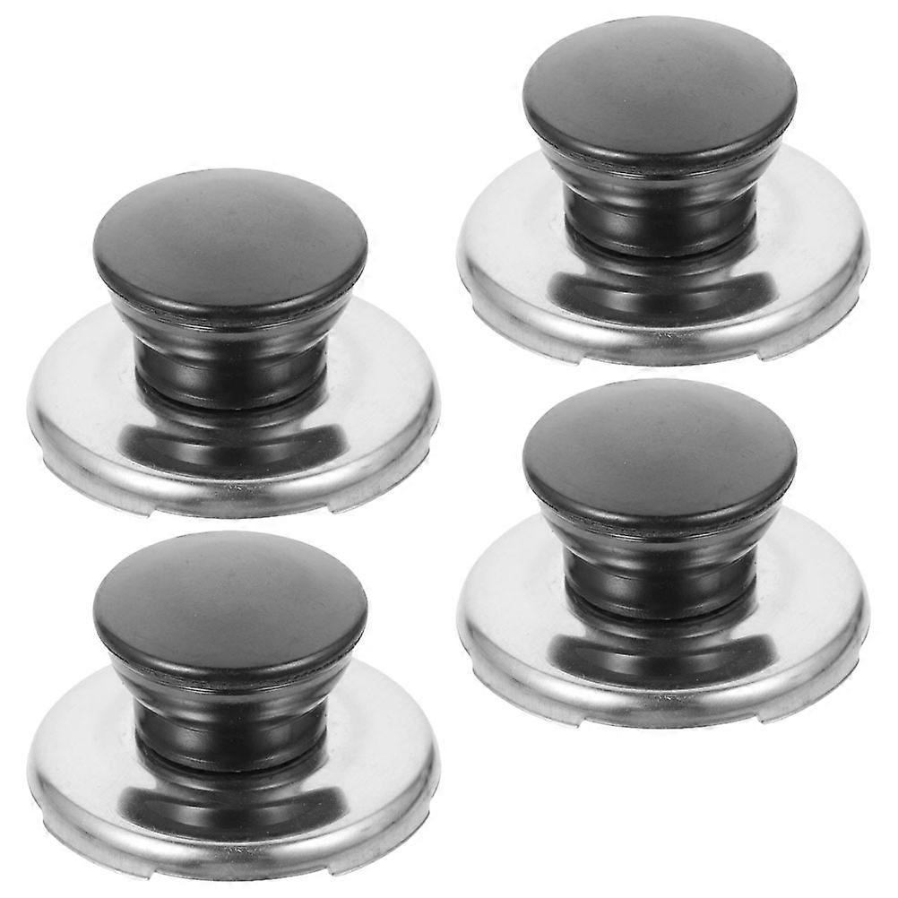 Whistle Teapot Flute Lid Handle Set Pot Lid Accessories Home Use Simple Design Black 5.50X5.50X3.00CM Practical 4Pcs