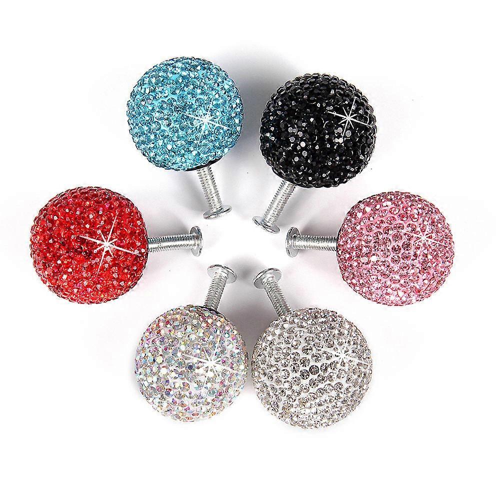 Stylish White Stainless Steel Drawer Knobs with Rhinestone Inlay for Easy Installation and 5 Screw Sizes