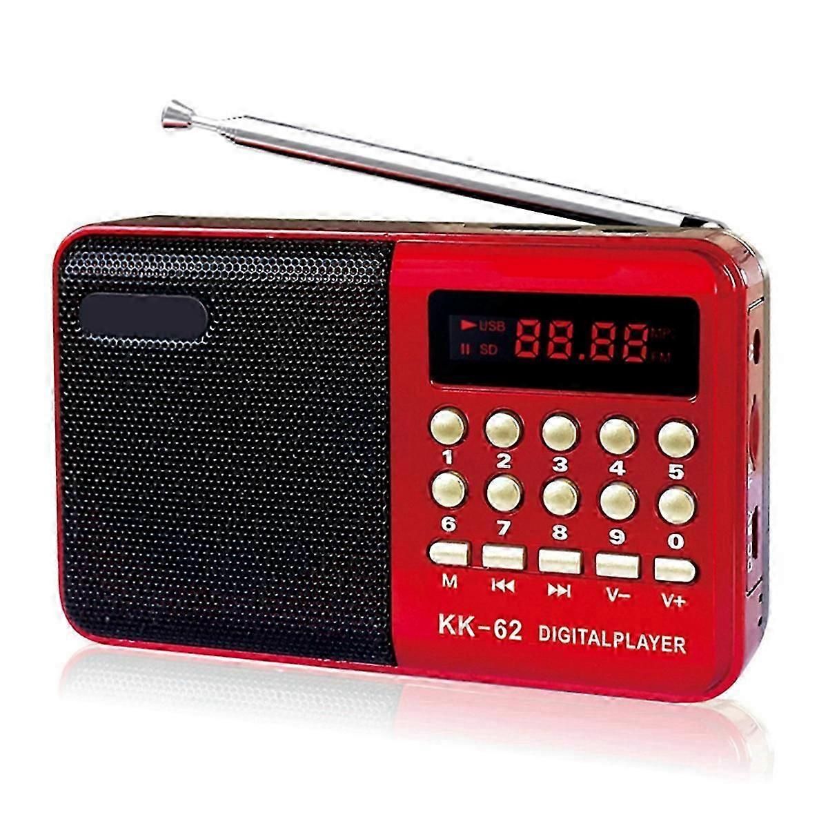 Multifunction Digital FM Radio Media Speaker MP3 Music Player Support TF Card USB Drive Display Elde