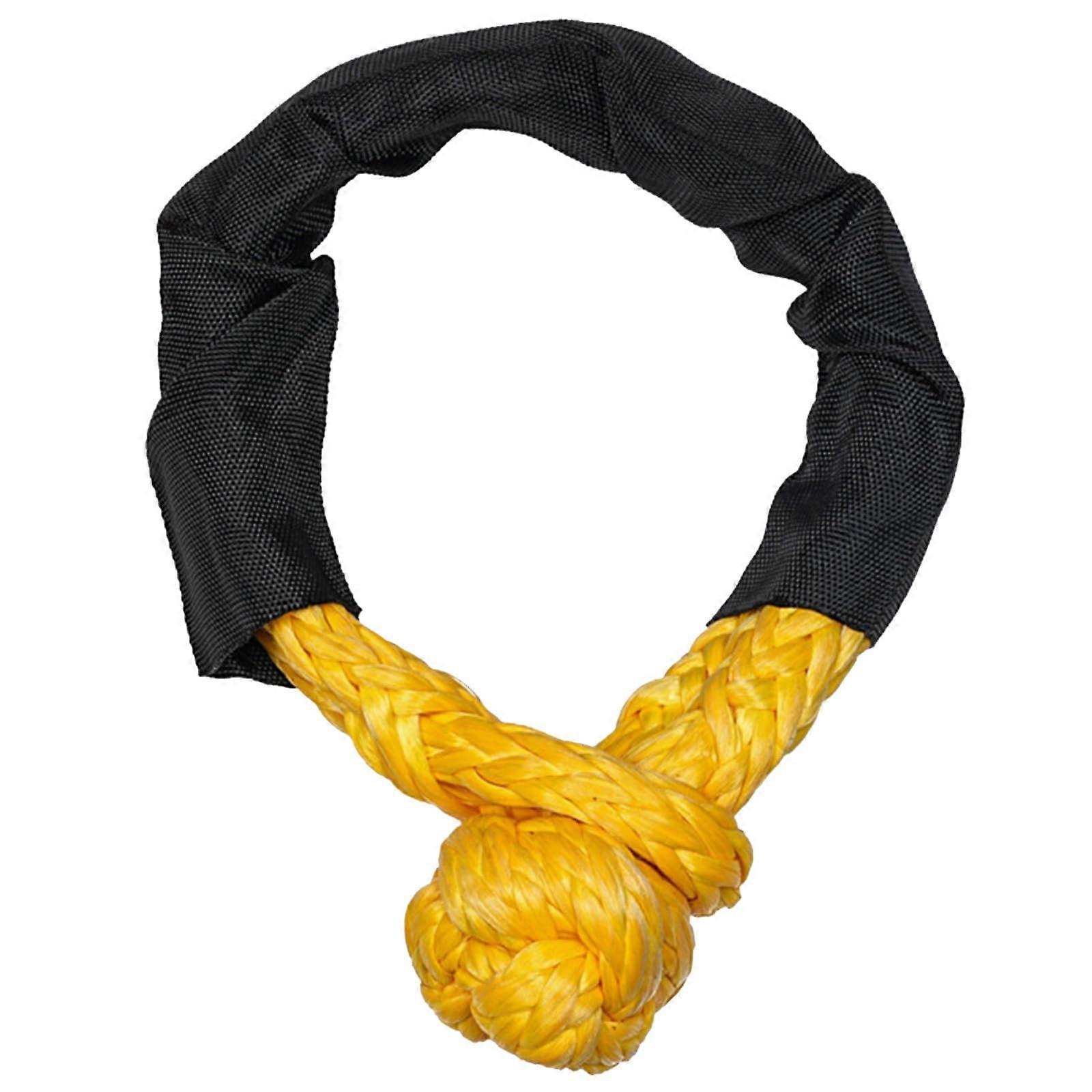 1/2 Inch Heavy Duty Synthetic Soft Rope Fessel for Recovery and Towing 37400 Lbs Capacity Yellow