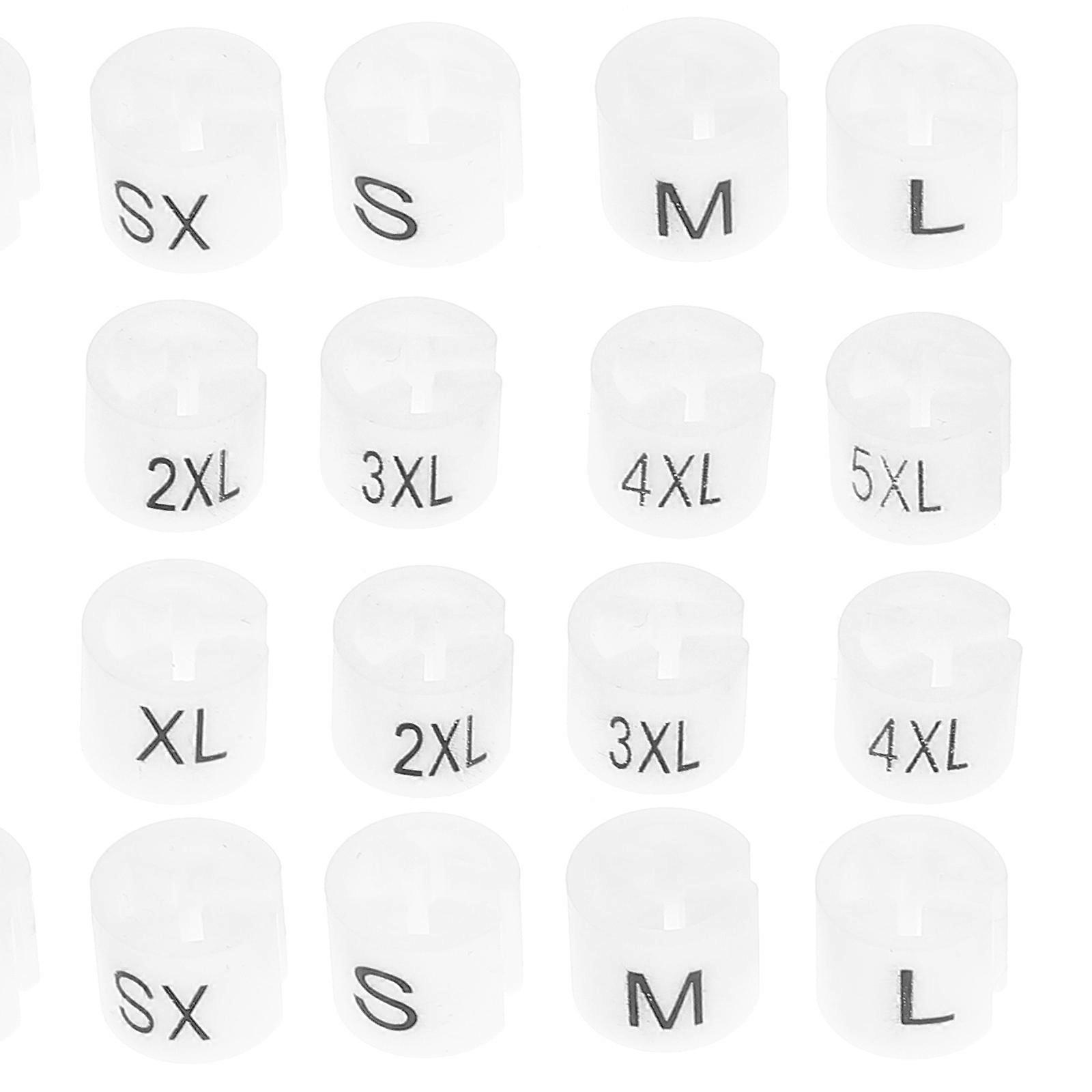 Plastic Hanger Size Markers for Home Use White Easy to Organize Clothes Sizes 200 Pieces