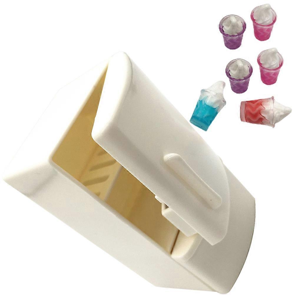 White Miniature Refrigerator Toy for Doll House Use Inspiring Kids Creativity 1 Piece Plastic 1 Set