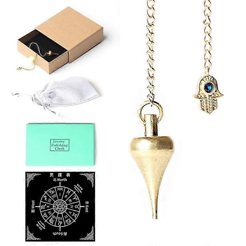Dowsing Pendulum Set Brass Divination Spiritual Guidance Tool - EOV-02 Cone Metal Spirit Swing