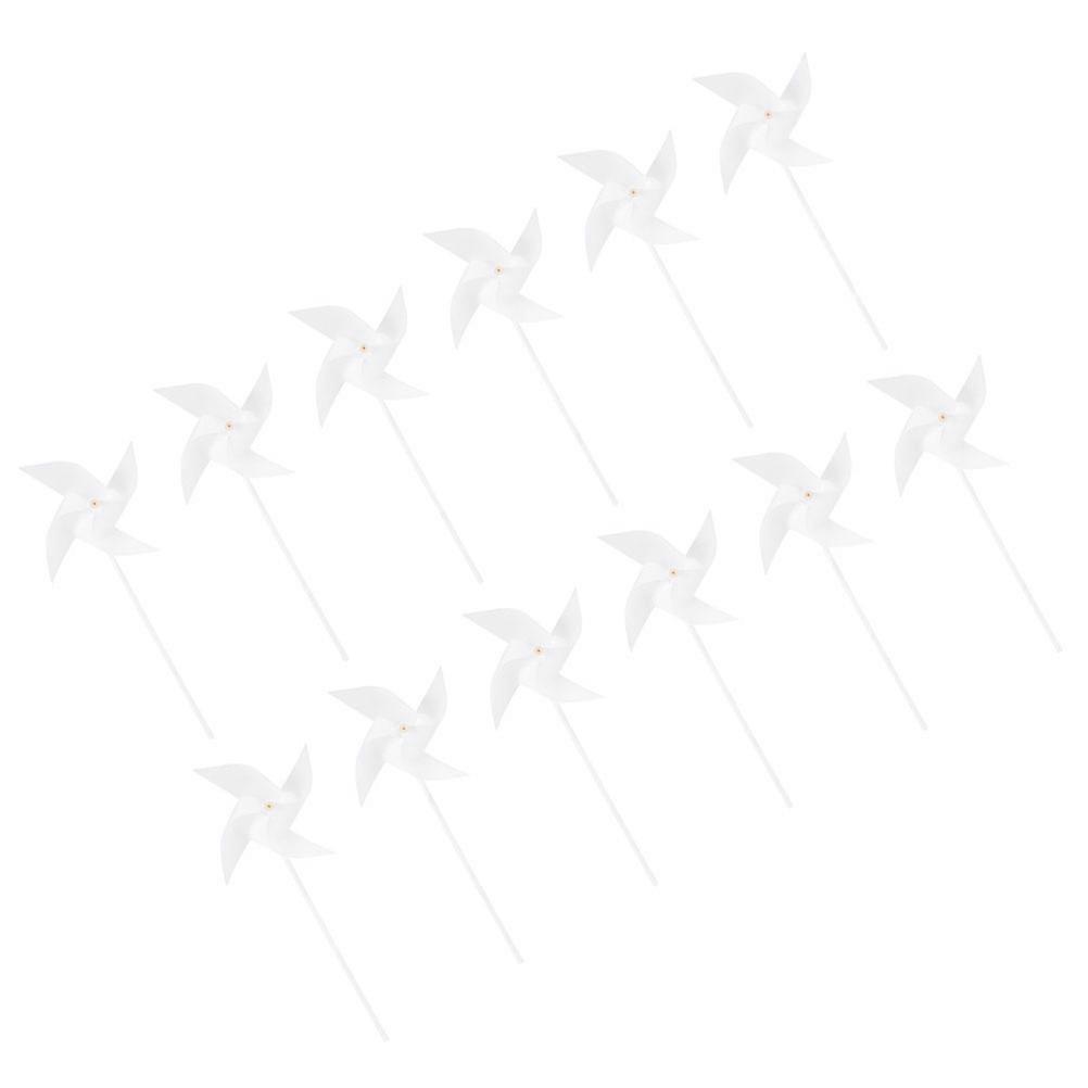 20pcs DIY Paper Pinwheels Craft Kit Reusable White Plastic Windmills for Outdoor Garden Creative Play Classroom Activities
