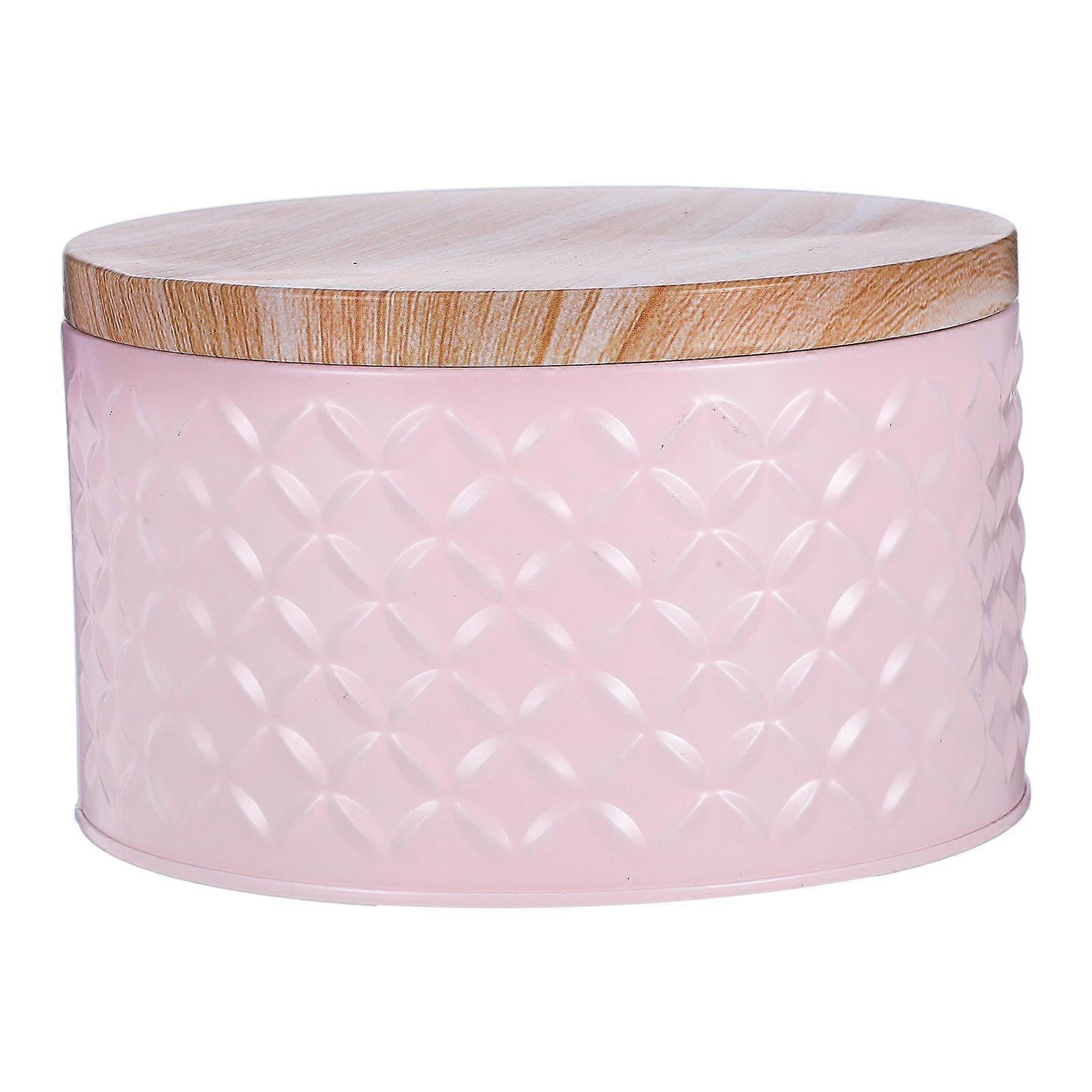 Pink Airtight Tin Cookie Snack Jars Durable Storage Container for Treats Multioccasion Use 6.5x6.5x4.5 inches