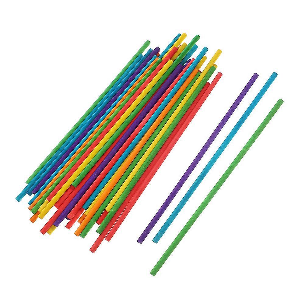 Colorful Round Wooden Sticks for DIY Crafts Made of Wood Assorted Colors Small and Compact Size