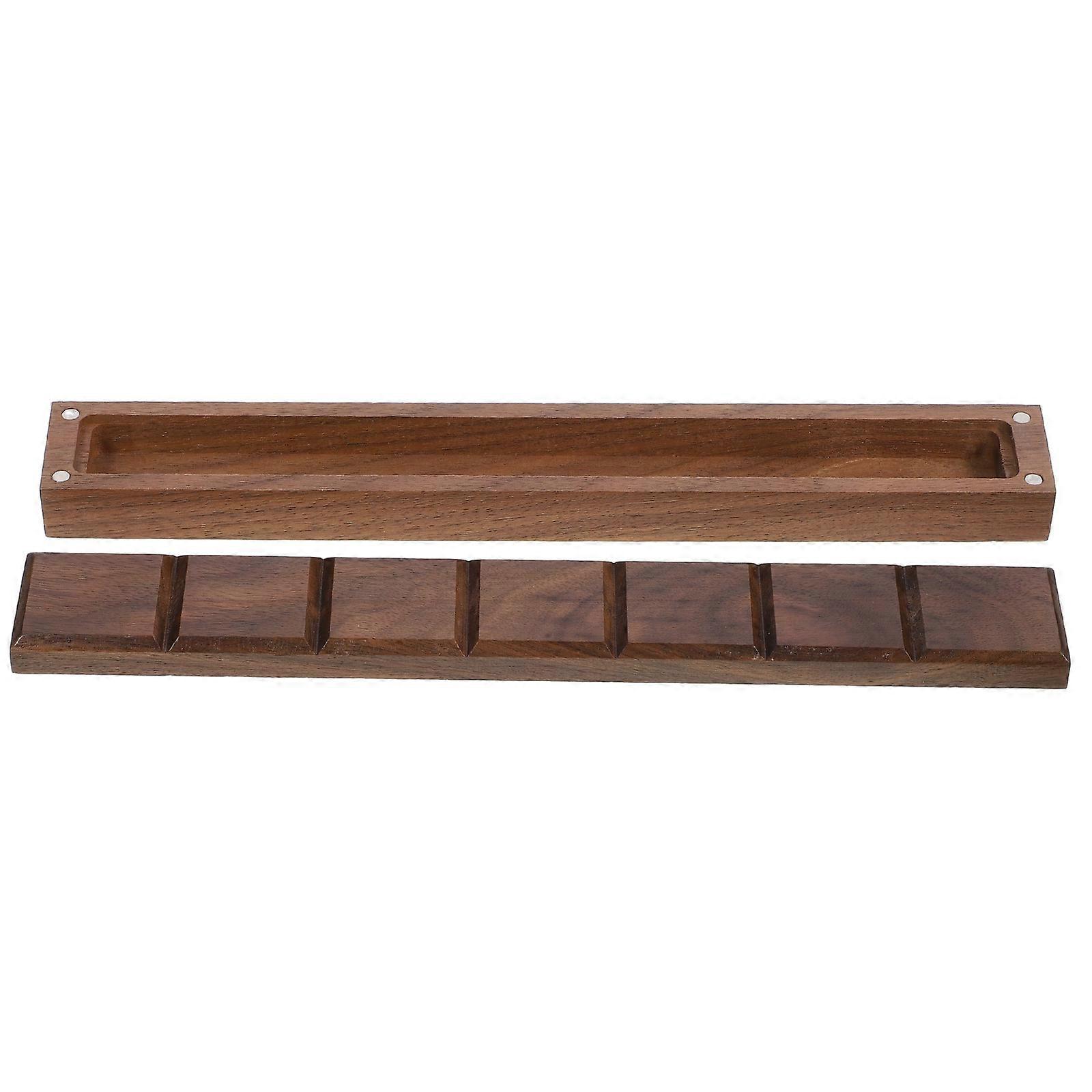 Brown Portable Watercolor Paint Box for Home Use with Wood and Plastic Material 7.5 x 5.2 inches