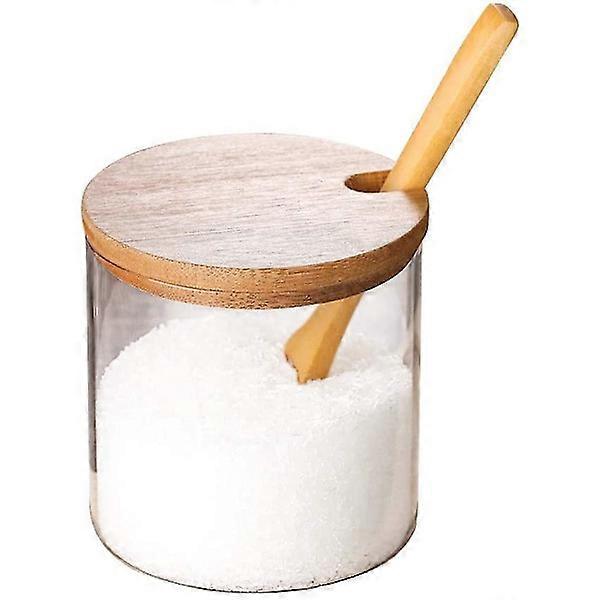 Spice jar, sugar bowl with lid and spoon for herbs and spices