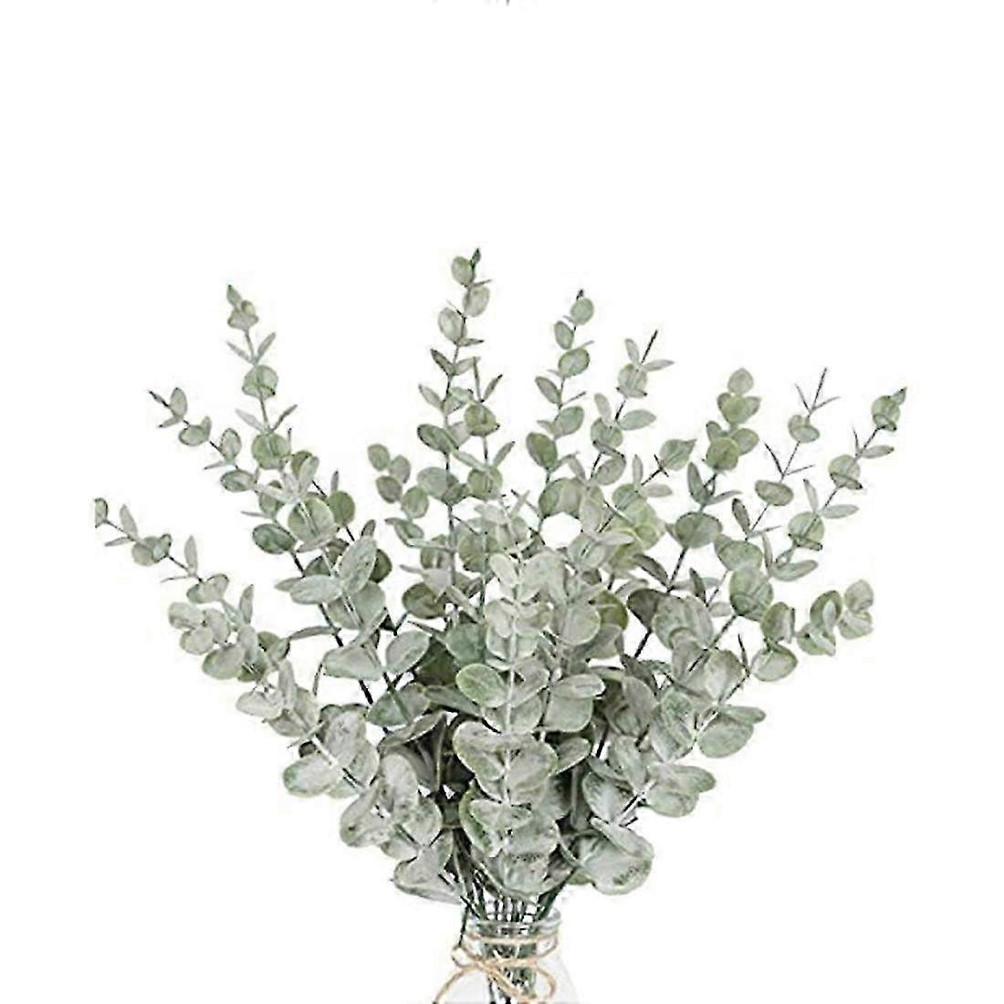 18 Pieces Artificial Eucalyptus Stems with True Gray Green Touch Leaves - Realistic Faux Plants for Home Decor and Arrangements