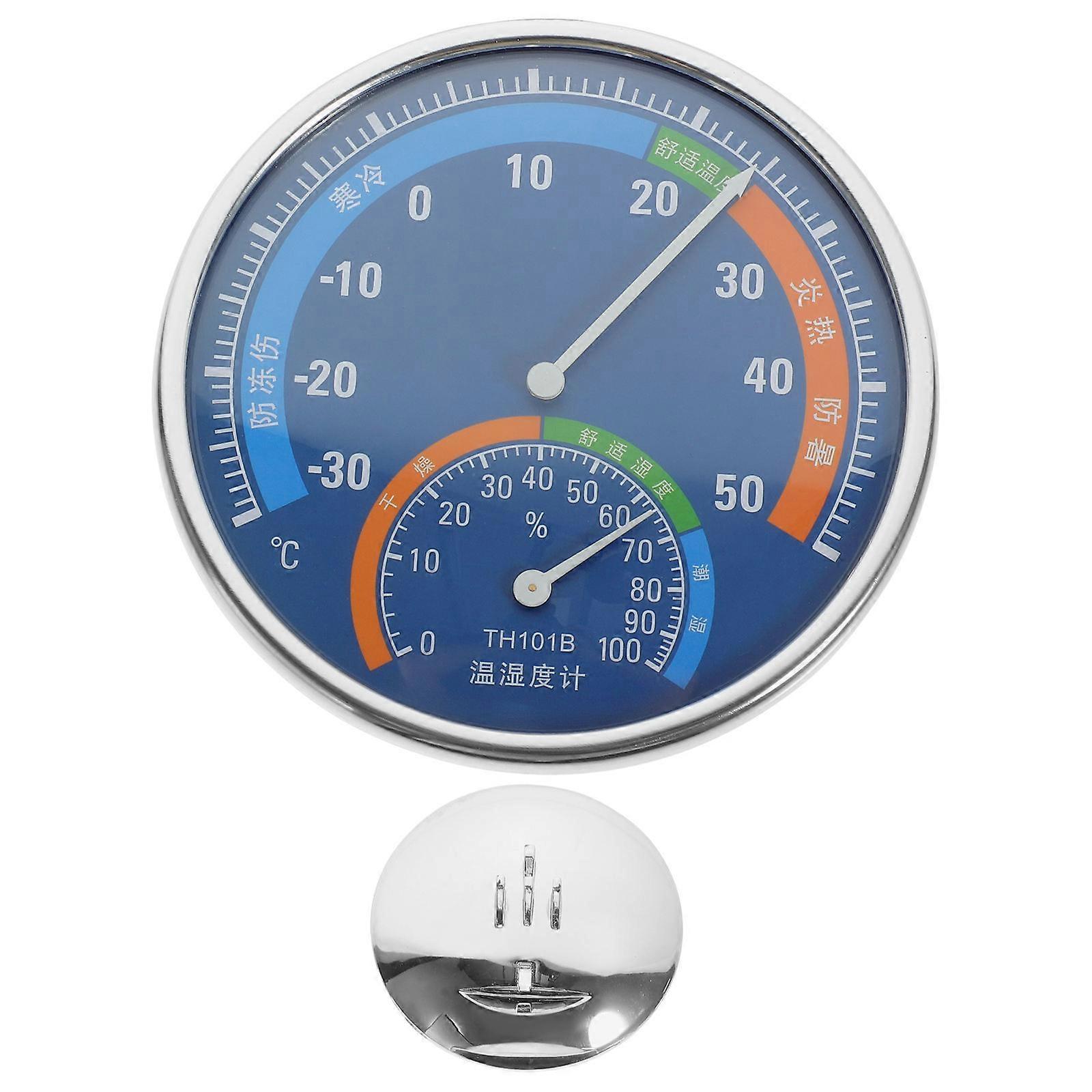 Office Temperature Monitor Hygrometer Indoor Monitoring Blue 12.7x12.7x2.95cm Abs Temperature Measurement Humidity Measurement 1Pack