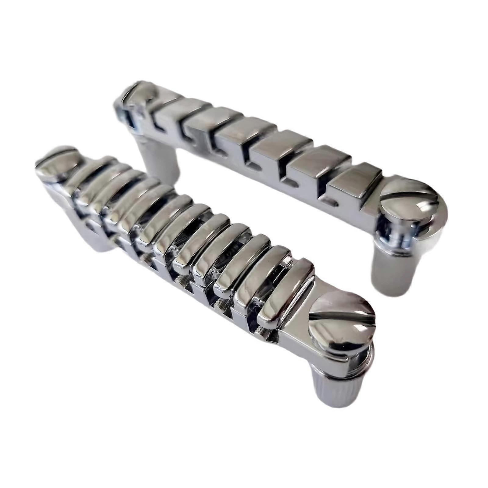 Replacement guitar bridge for electric guitar made of zinc alloy with a string spacing of 10.5 mm, silver