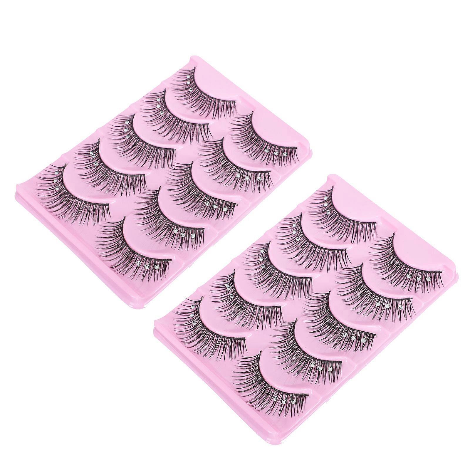 10 Pairs Black False Eyelashes for Daily Makeup and Professional Use Craftsmanship