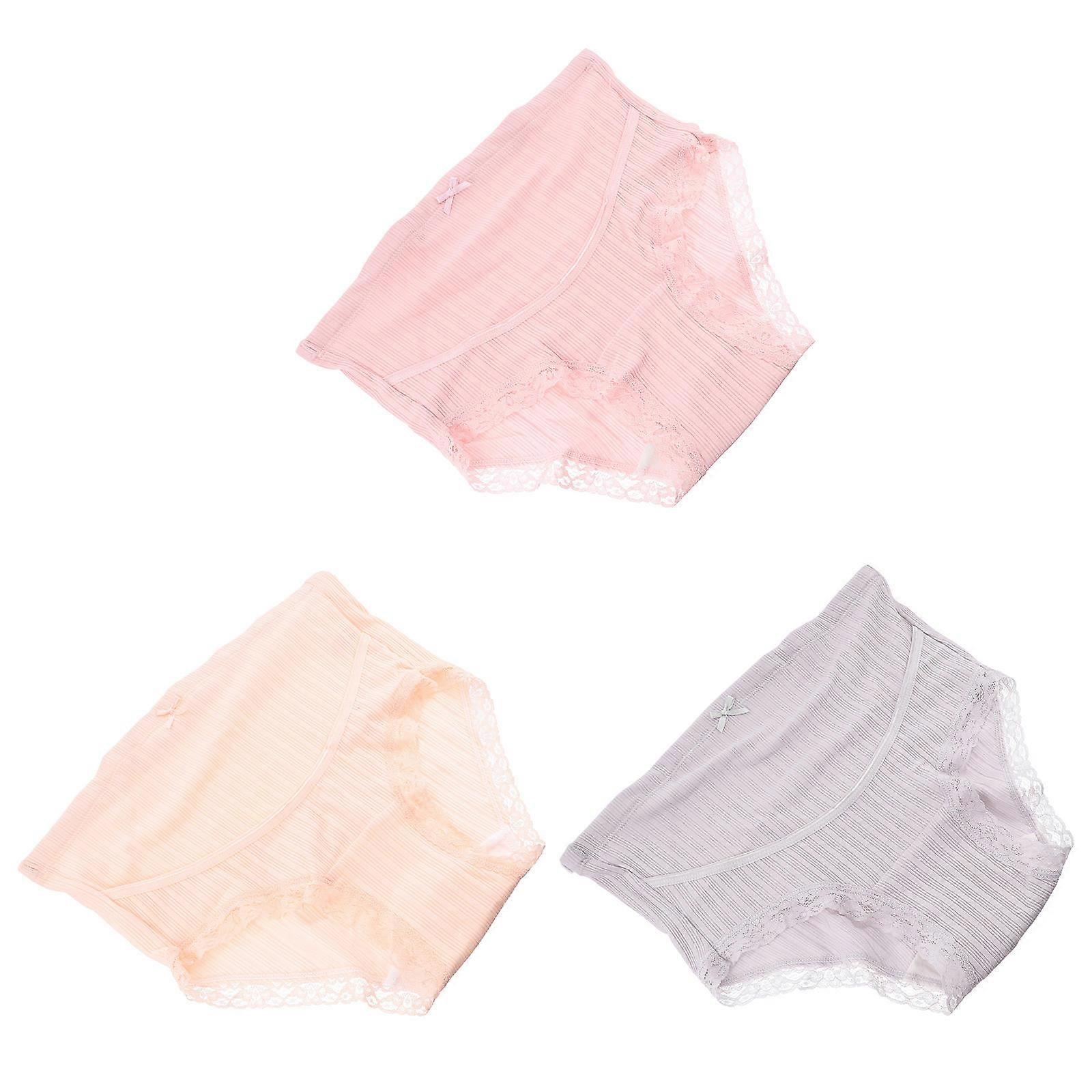 Classic Design High Waist Maternity Panties For Pregnant Women Daily Wear Soft Cotton 3Pcs