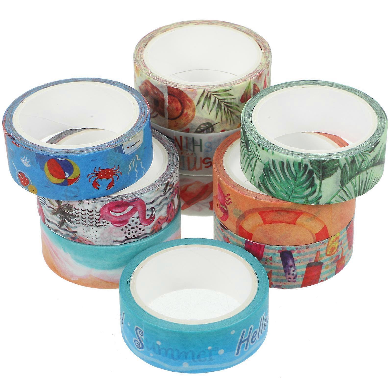 10 Rolls Beach Shell Ice Cream Washi Tape Cuttable Decorative Paper Stickers for DIY Crafts Scrapbooking Planners Journals