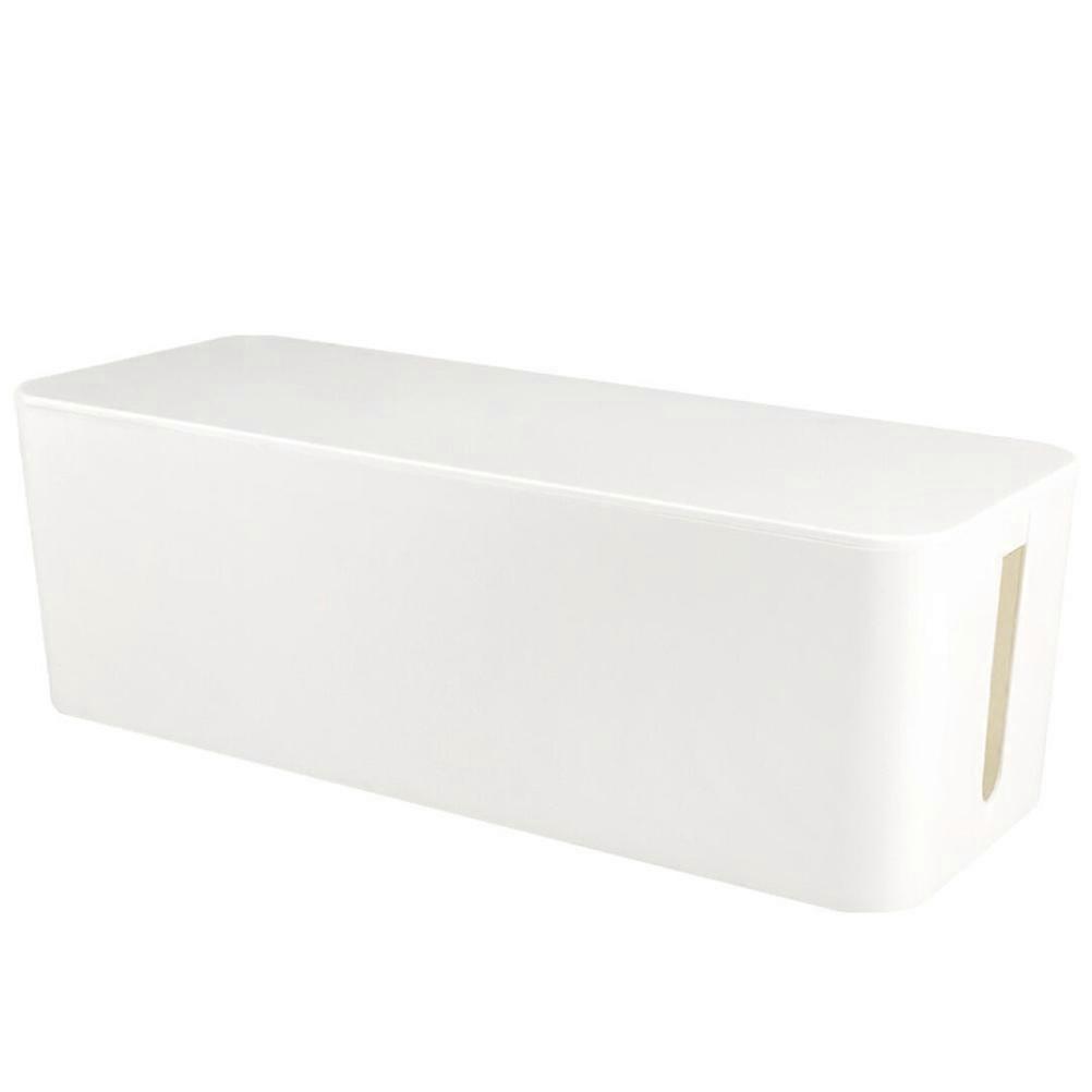 Rectangular Cable Box With Organization Function Ideal For Workplace 23.50X11.50X11.70CM White 1Set