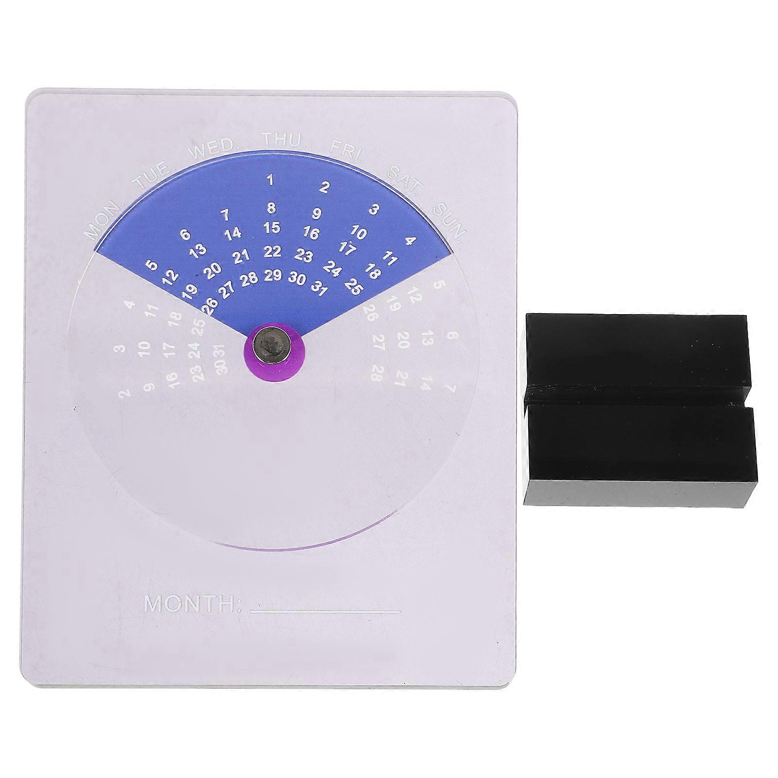 Creative Rotating Desk Calendar Acrylic Design For Study Room Assorted Color Feature 1Set
