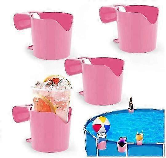 2pcs Poolside Cup Holders For Above Ground Pools, Plastic Swimming Pool Drink Holder For Pool Side, No Spills Pool Cup Holders
